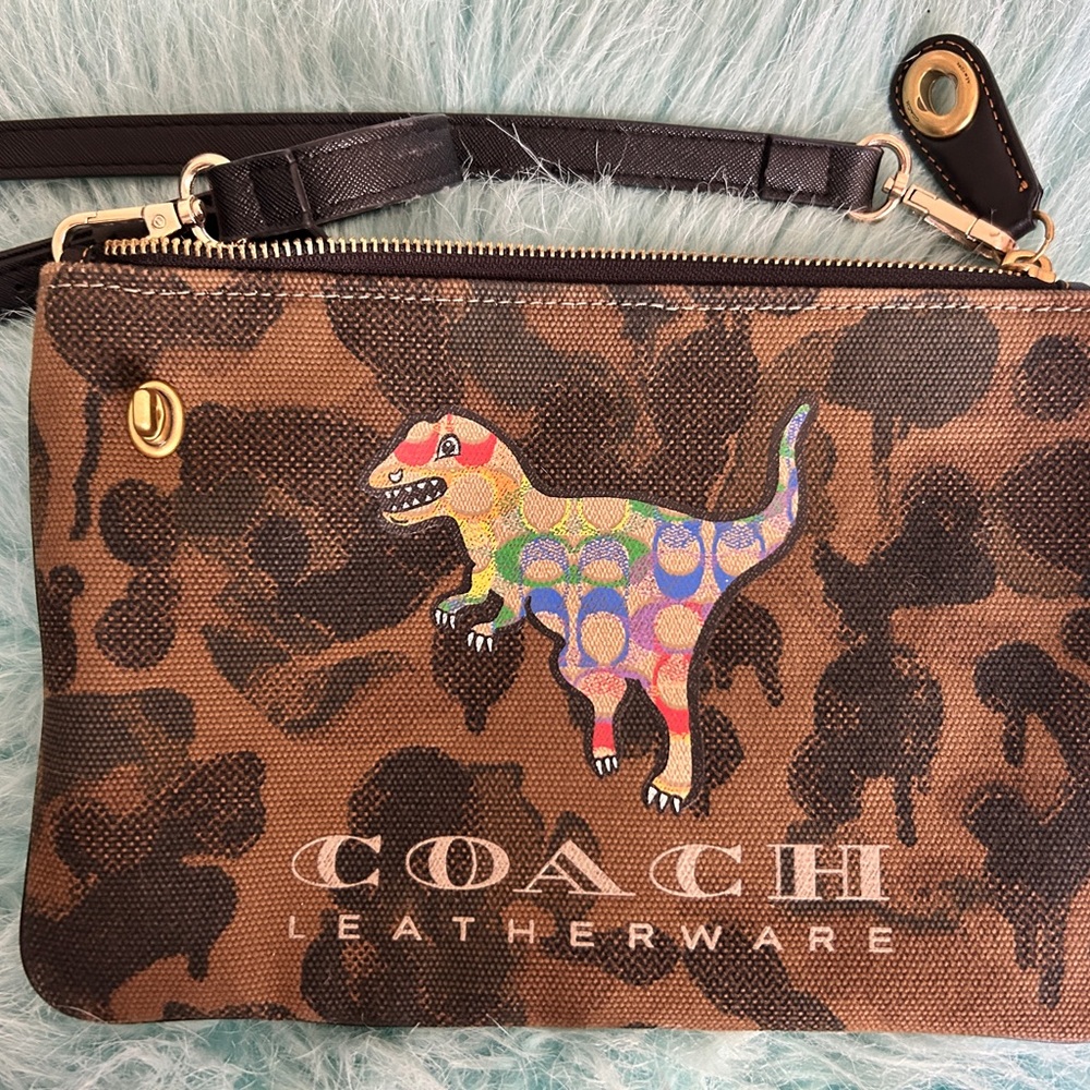 Authentic REXY Dino Coach Bag Pouch Converted to shoulder or cross body purse.